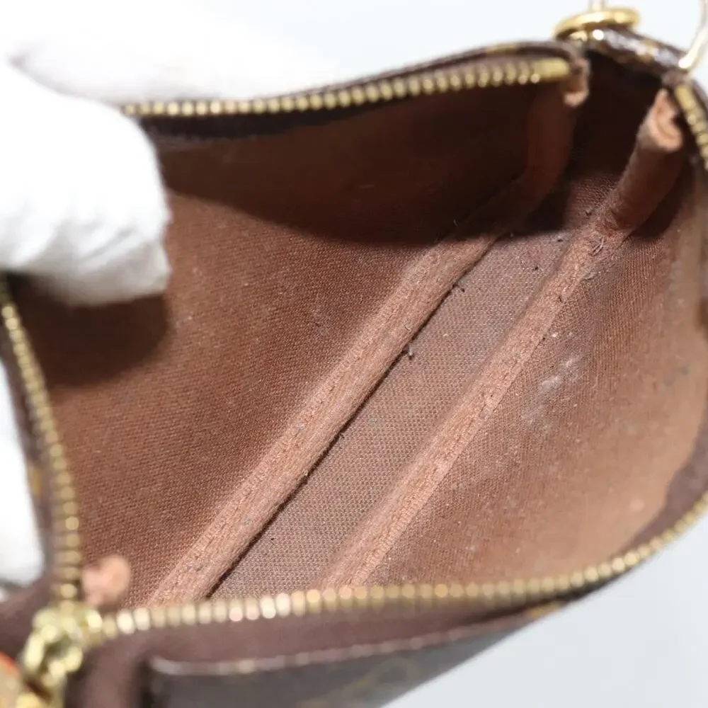 Louis Vuitton Monogram Mini Pochette Accessoires Pouch Brown